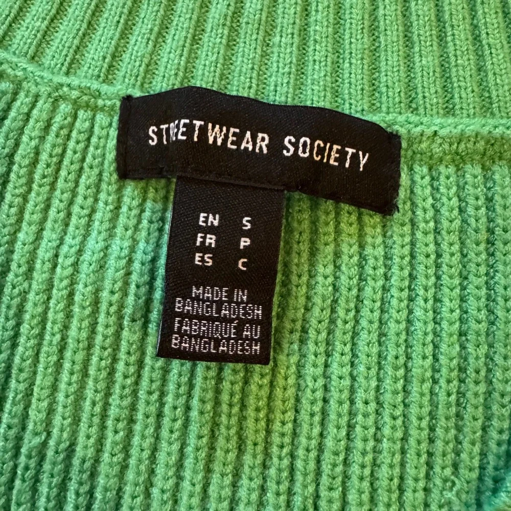 Streetwear Society V Neck Ribbed Sweater Vest Green‎ S Teacher Academia Preppy